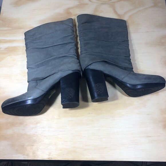 Vince Camuto Cassandra Gray Leather Slouch Boots Women’s Size 8.5 - Picture 3 of 10